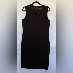 Karl Lagerfeld Black Sleeveless Sheath Dress with Peter Pan Collar